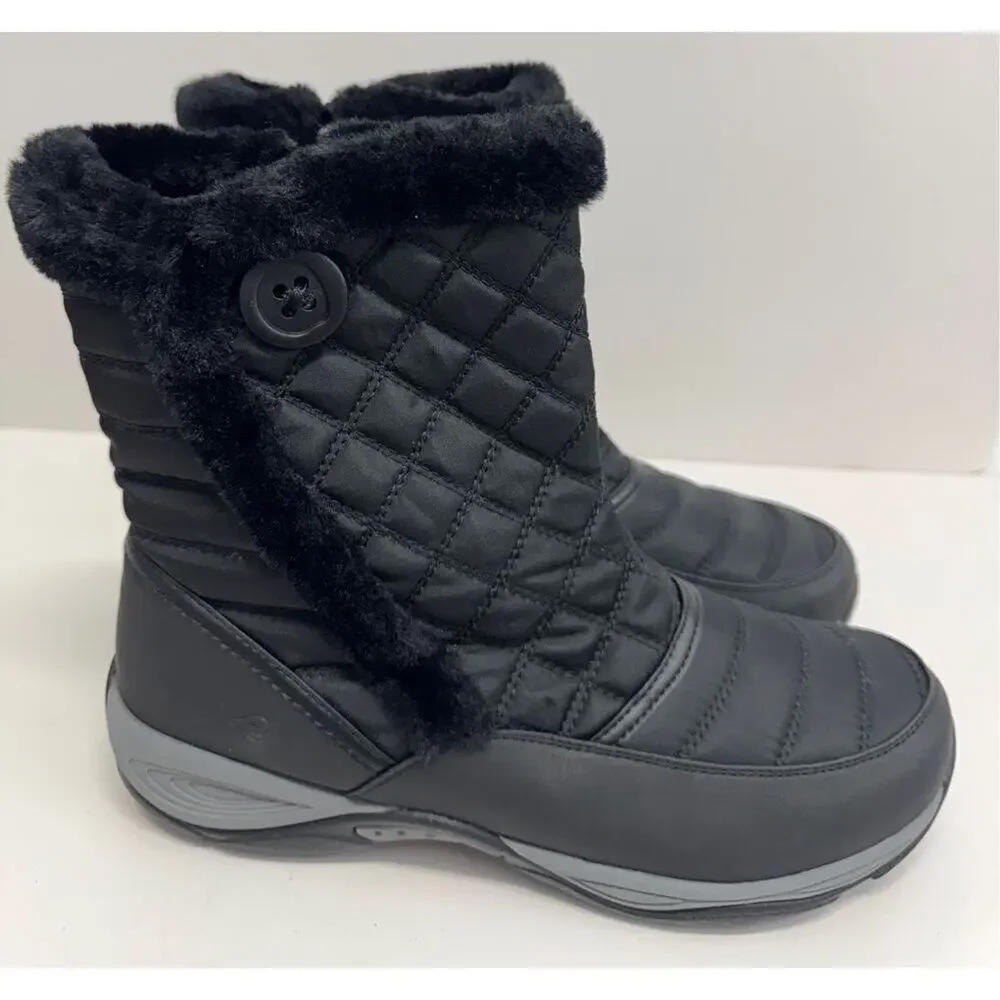 Easy Spirit Winter Boots Size 9.5 Black Removable Footbed Water Repellent‎ NEW